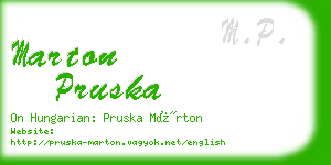 marton pruska business card